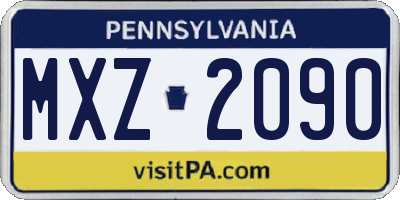 PA license plate MXZ2090