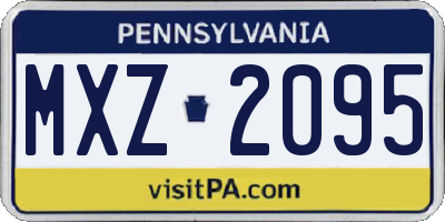 PA license plate MXZ2095