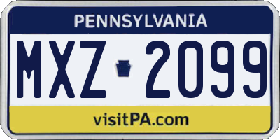 PA license plate MXZ2099