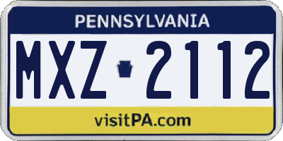 PA license plate MXZ2112