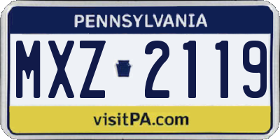 PA license plate MXZ2119