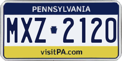 PA license plate MXZ2120