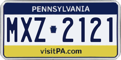 PA license plate MXZ2121