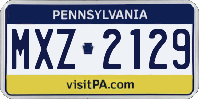 PA license plate MXZ2129