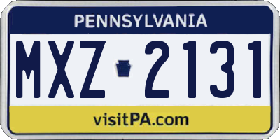 PA license plate MXZ2131