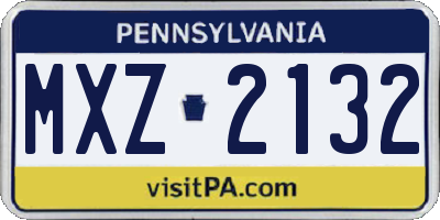 PA license plate MXZ2132