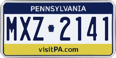 PA license plate MXZ2141