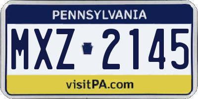 PA license plate MXZ2145