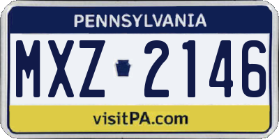 PA license plate MXZ2146