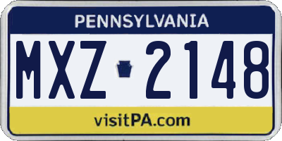 PA license plate MXZ2148