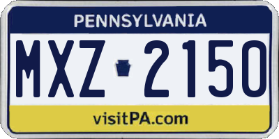 PA license plate MXZ2150