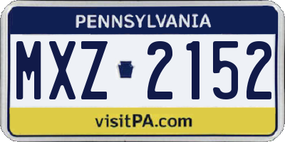 PA license plate MXZ2152