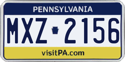 PA license plate MXZ2156