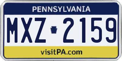PA license plate MXZ2159