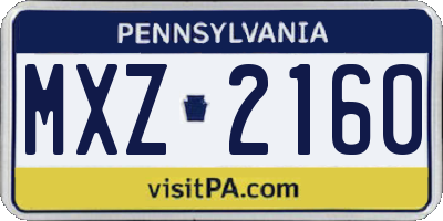 PA license plate MXZ2160
