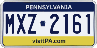 PA license plate MXZ2161