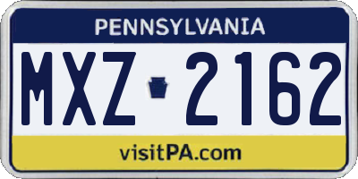 PA license plate MXZ2162