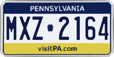 PA license plate MXZ2164