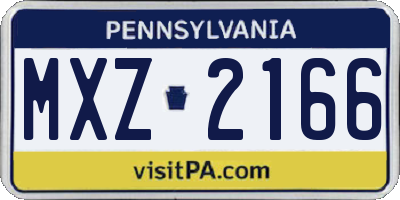 PA license plate MXZ2166