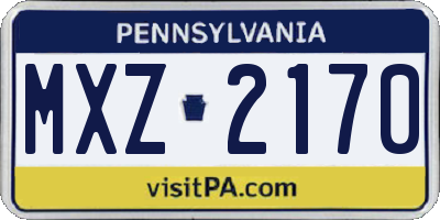 PA license plate MXZ2170
