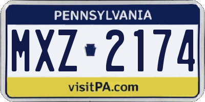 PA license plate MXZ2174