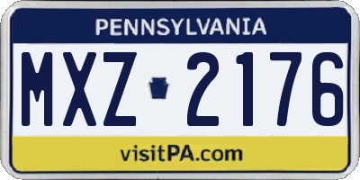 PA license plate MXZ2176
