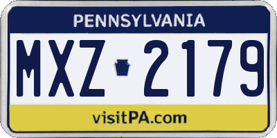 PA license plate MXZ2179