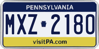 PA license plate MXZ2180