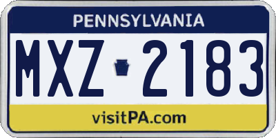 PA license plate MXZ2183