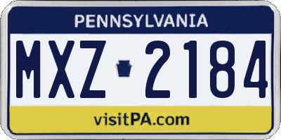 PA license plate MXZ2184