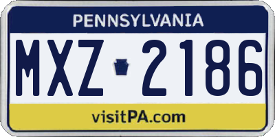 PA license plate MXZ2186