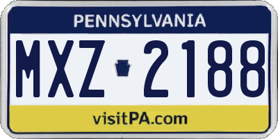 PA license plate MXZ2188