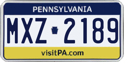 PA license plate MXZ2189