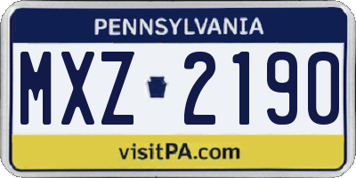 PA license plate MXZ2190