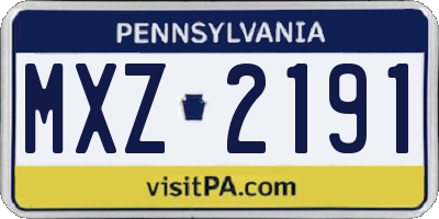 PA license plate MXZ2191