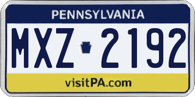 PA license plate MXZ2192