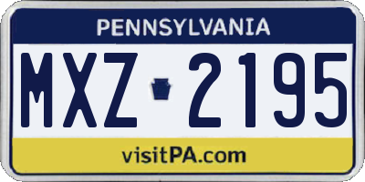 PA license plate MXZ2195