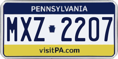 PA license plate MXZ2207