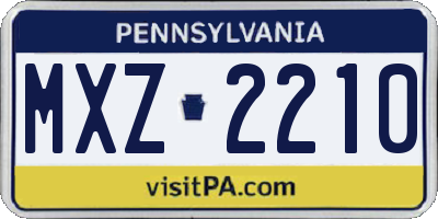 PA license plate MXZ2210