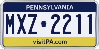 PA license plate MXZ2211