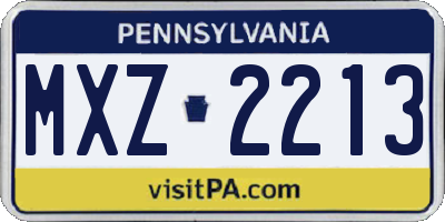 PA license plate MXZ2213