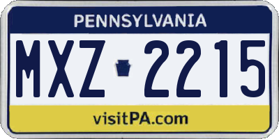 PA license plate MXZ2215