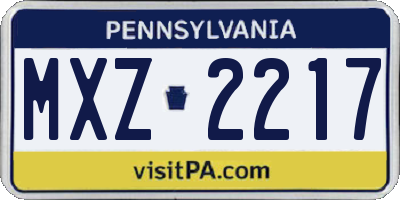 PA license plate MXZ2217