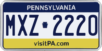 PA license plate MXZ2220