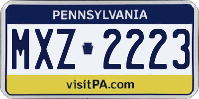 PA license plate MXZ2223