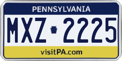 PA license plate MXZ2225