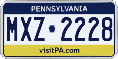 PA license plate MXZ2228