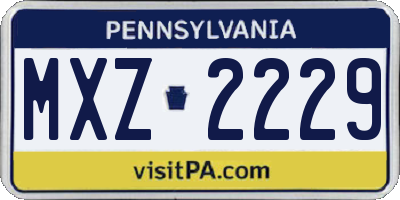 PA license plate MXZ2229