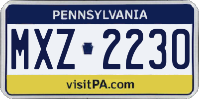PA license plate MXZ2230