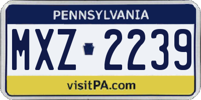 PA license plate MXZ2239